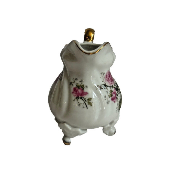 Lefton China Hand Painted Rose Pattern Cream And Sugar Lid & Handles #NE3449 - Picture 10 of 14